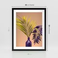 Plakat w ramie 40x50 - Delikatne Piękno - palma, pastele - rama czarna