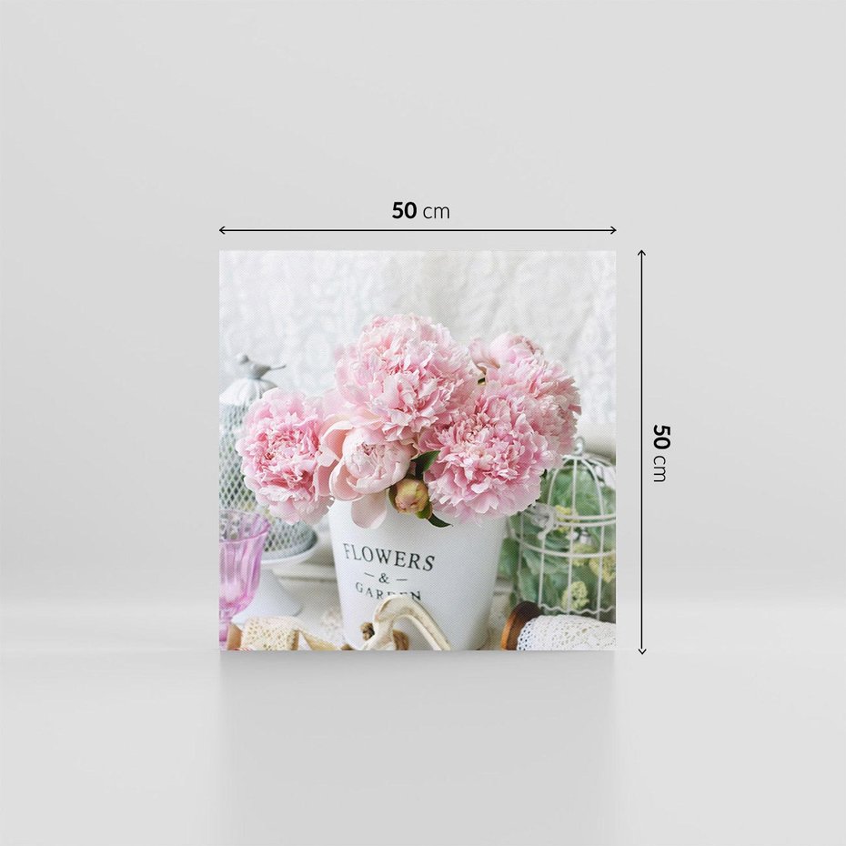 Obraz na płótnie 50x50 - Miłość w powietrzu - kwiaty, romantyczne