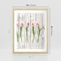 Plakat w ramie 40x50 - Kwintesencja Piękna - kwiaty, tulipany - rama drewno