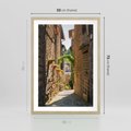 Plakat w ramie 50x70 - Włoska uliczka w perspektywie - Włochy, uliczka - rama drewno