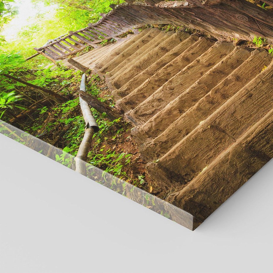 Obraz na płótnie 60x60 - Magiczne schody w lesie - schody, las