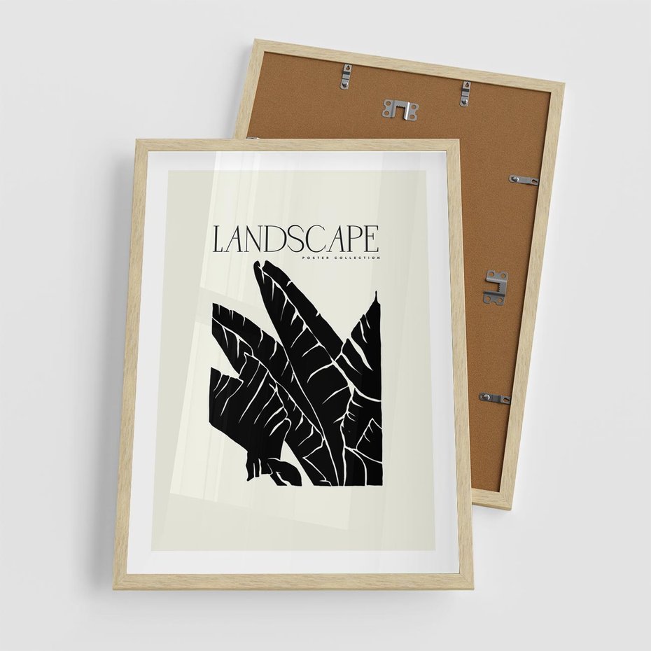 Plakat w ramie 50x70 - Rytmy roślinnego życia - nowoczesna sztuka, minimalistyczny styl - rama drewno