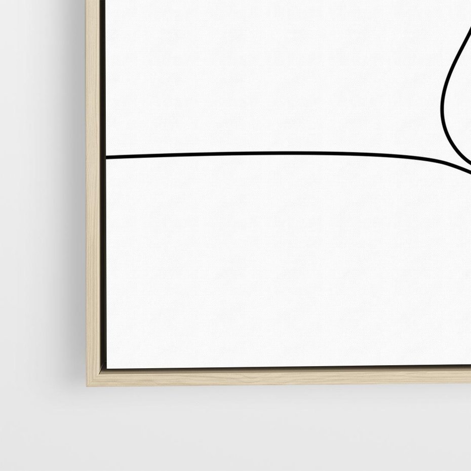 Obraz w ramie 50x50 - Linie Wewnętrznej Refleksji - line art, szkic - rama drewno