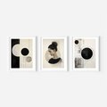 Zestaw obrazy w ramie 30x40 galeria - nowoczesny, loft, abstrakcja - rama biała