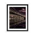 Plakat w ramie 40x50 - Most na nocnym horyzoncie - most, noc - rama czarna