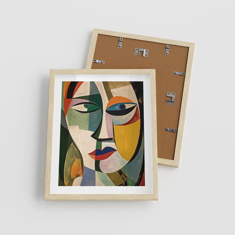 Plakat w ramie 40x50 - Kolorowe Dziwne Wyobrażenia - abstrakcyjny obraz, olejny - rama drewno