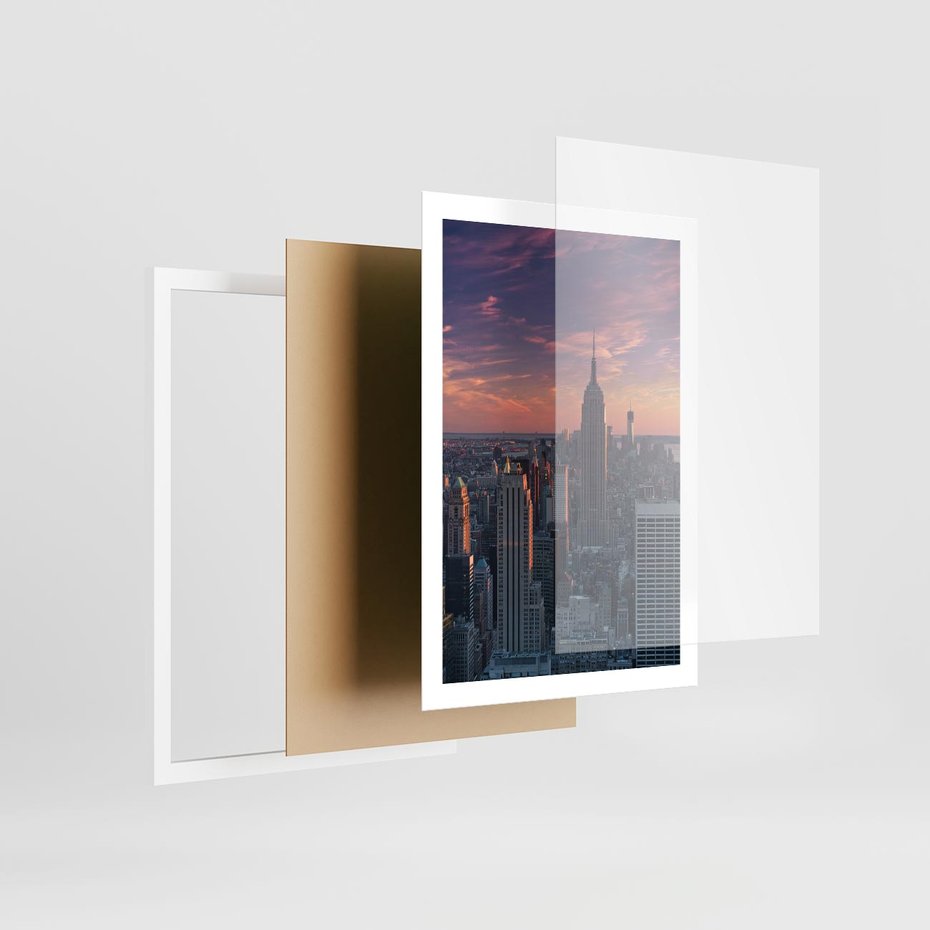 Plakat w ramie 50x70 - Nowy Jork - Błyskawice Manhattanu - Nowy Jork, Manhattan - rama biała