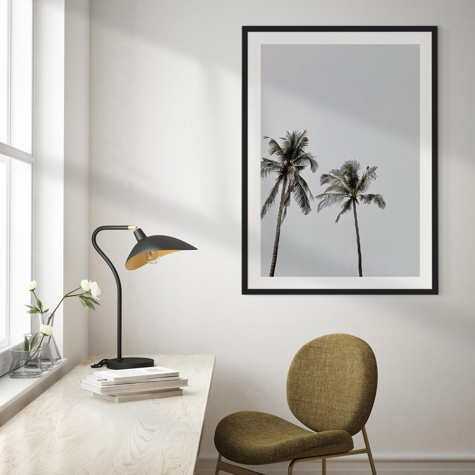 Plakat bez ramy 21x30 - Tropikalny Raj: Palmy i Niebo - palmy, niebo