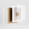 Plakat w ramie 40x50 - Złota Geometria - styl modern, złoto - rama biała