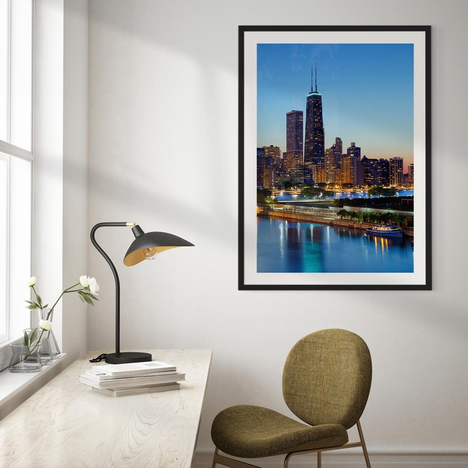 Plakat bez ramy 30x40 - Miasto nad Rzeką - miasto, rzeka