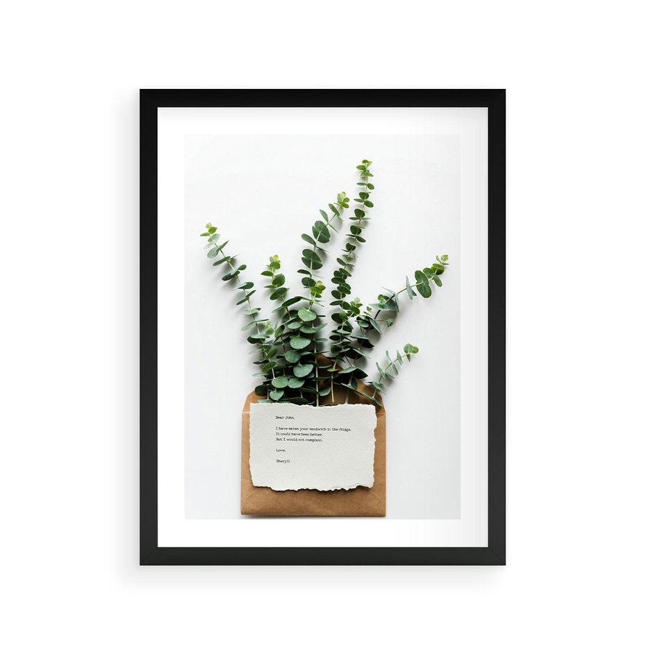 Plakat w ramie 30x40 - Eukaliptusowa harmonia - eukaliptus, liście - rama czarna