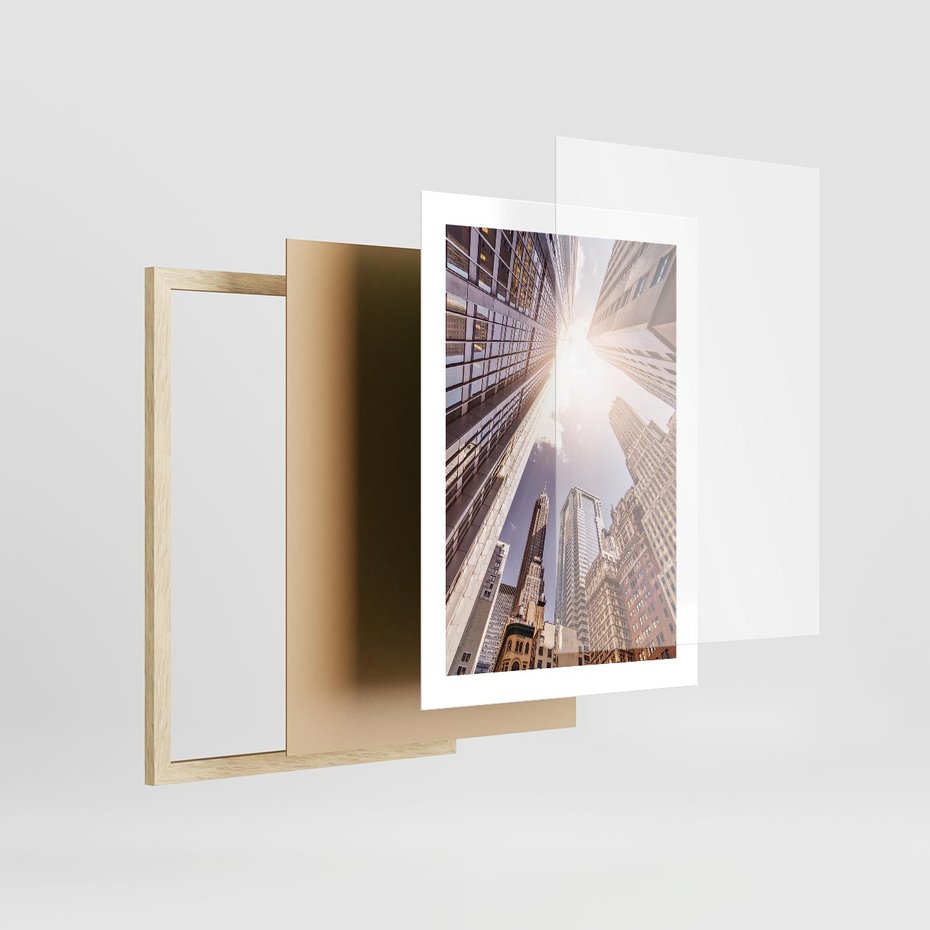 Plakat w ramie 30x40 - Oczami artysty - miasto, perspektywa - rama drewno
