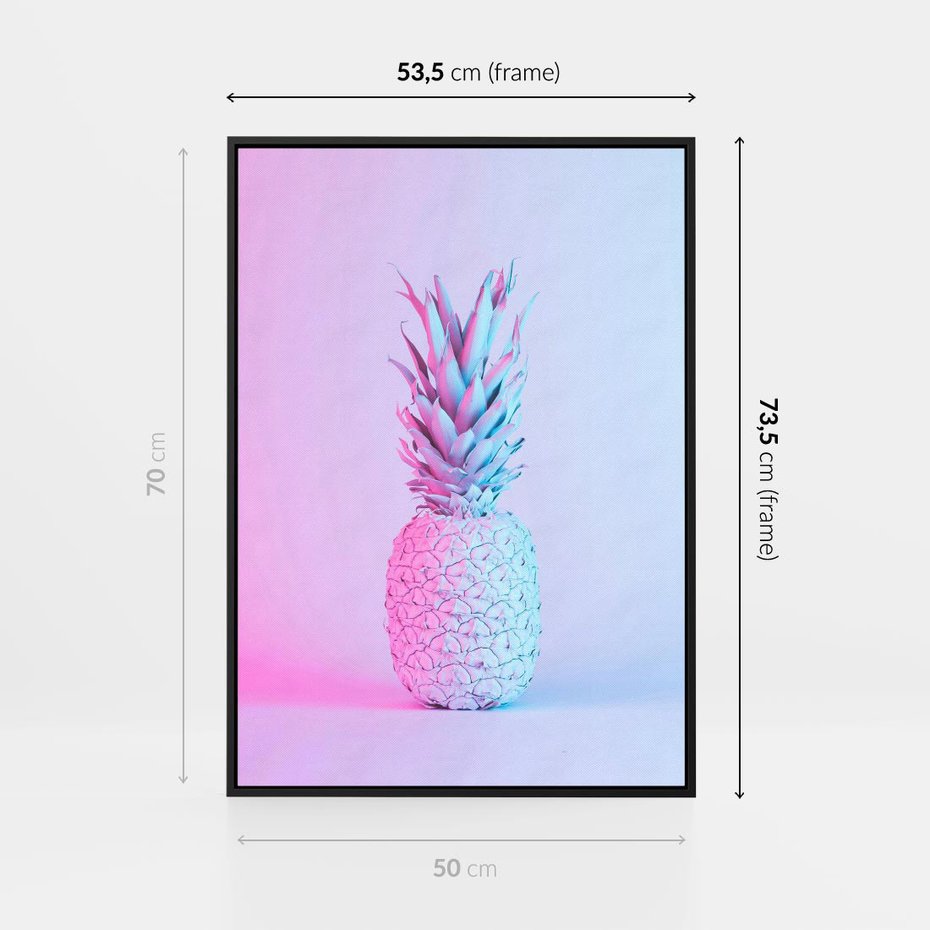 Obraz w ramie 50x70 - Ananas Abstrakcja - ananas, abstrakcja - rama czarna