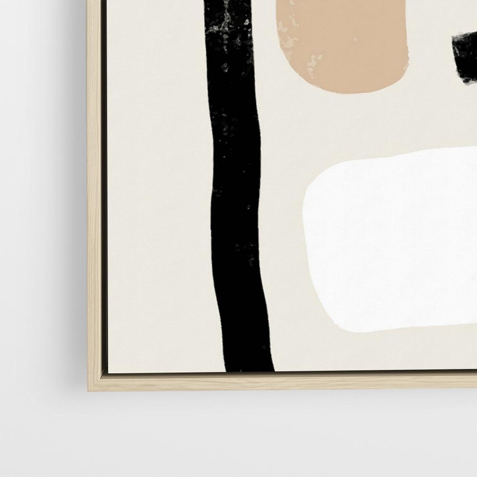 Obraz w ramie 80x80 - Kształtne Formy - geometryczne nieregularne kształty, nowoczesna kompozycja - rama drewno