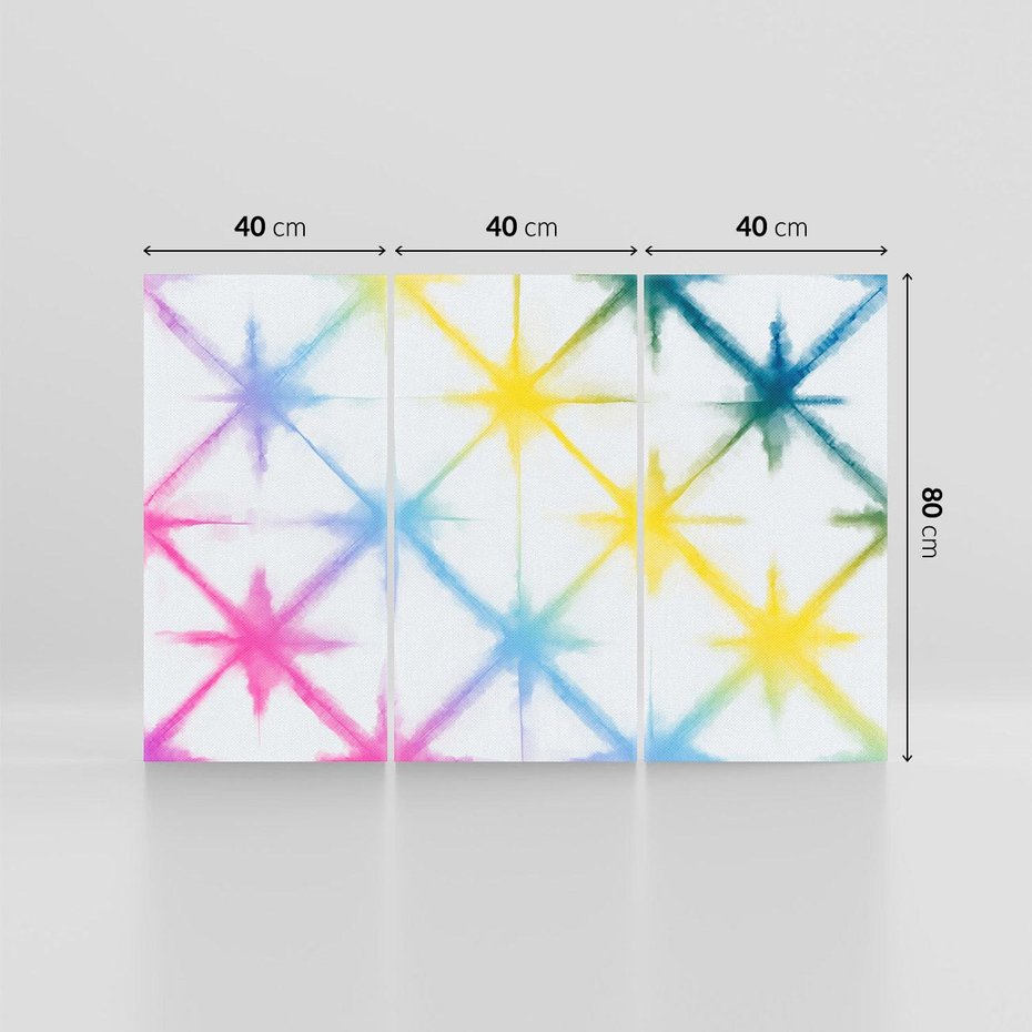 Obraz na płótnie 120x80 - Wibracje podświadomego hałasu - tęczowe kolorowe plamy, wybuchy