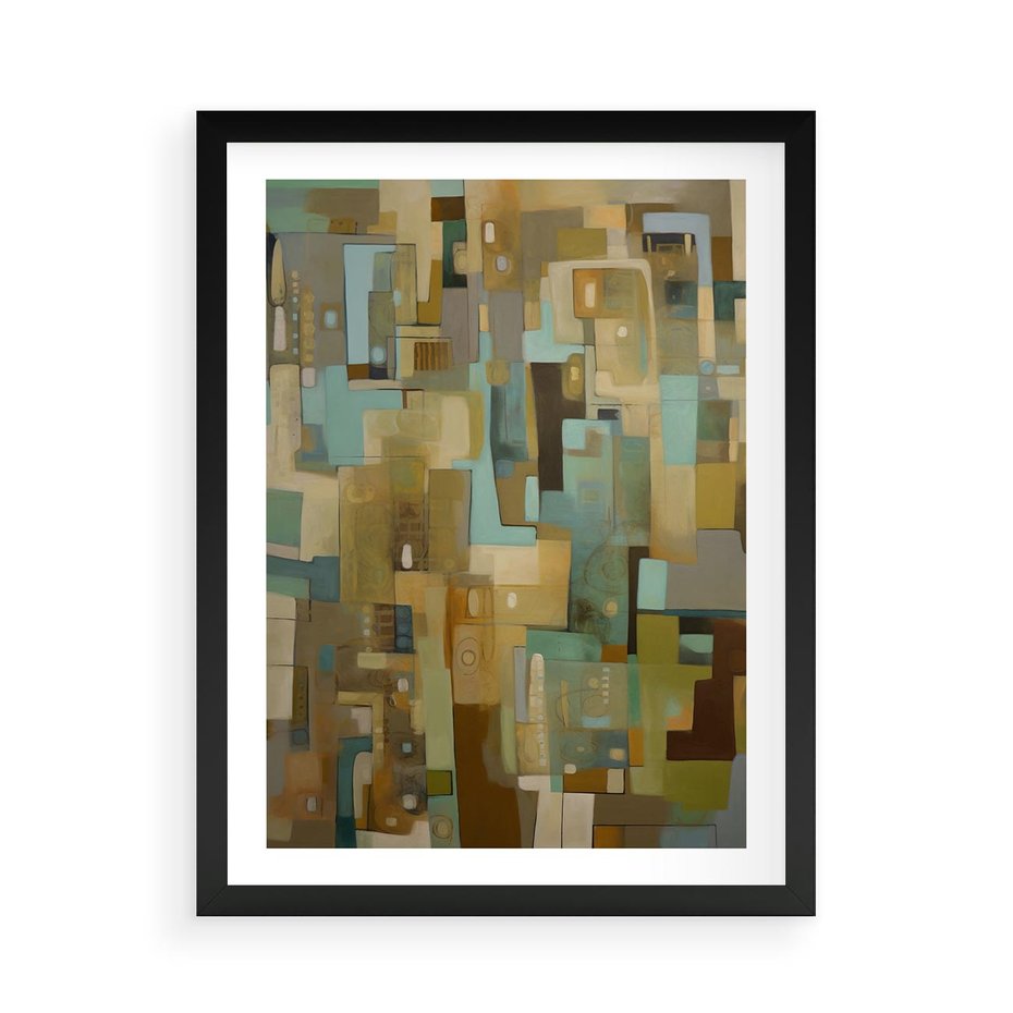 Plakat w ramie 50x70 - Kolorowe Wyobrażenia - abstrakcyjny obraz, mnogość kolorów - rama czarna