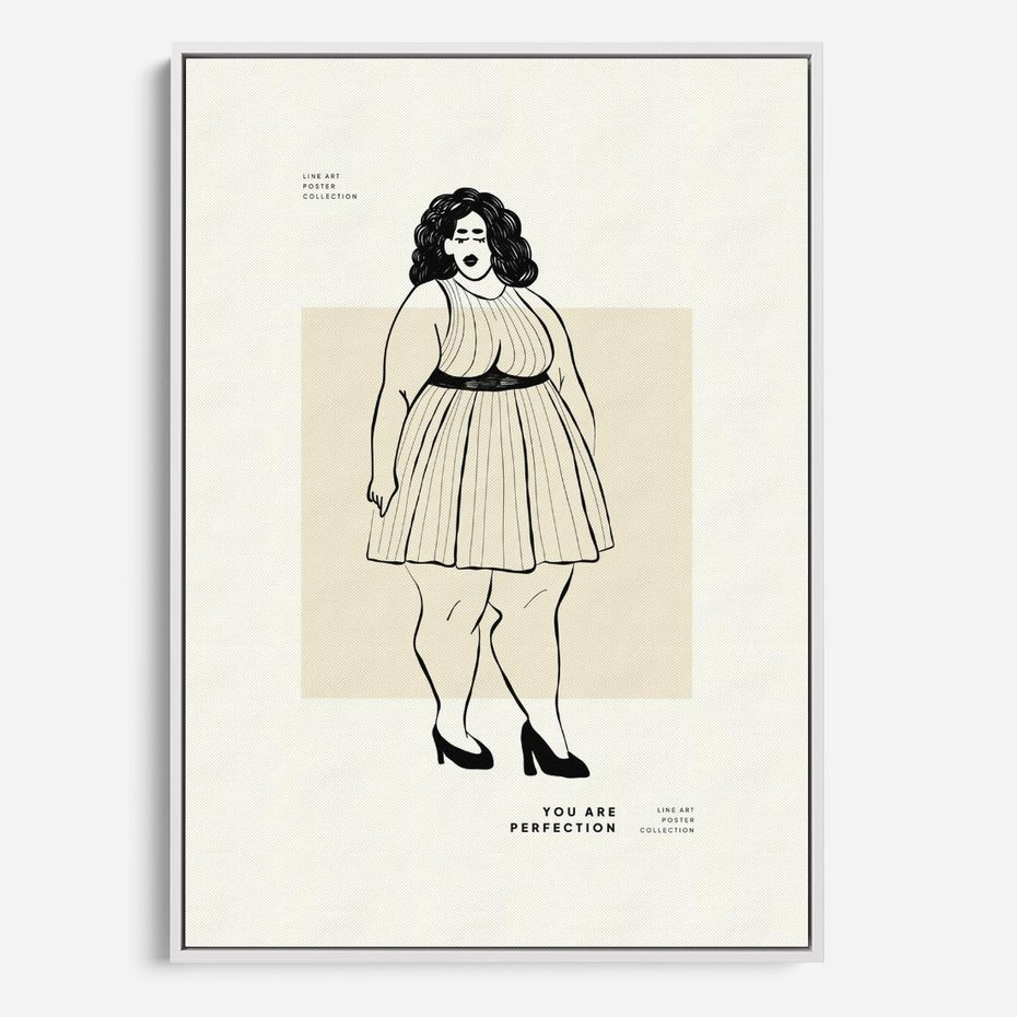 Obraz w ramie 80x120 - Ekspresja Wewnętrznych Emocji - kobieta, samoakceptacja - rama biała