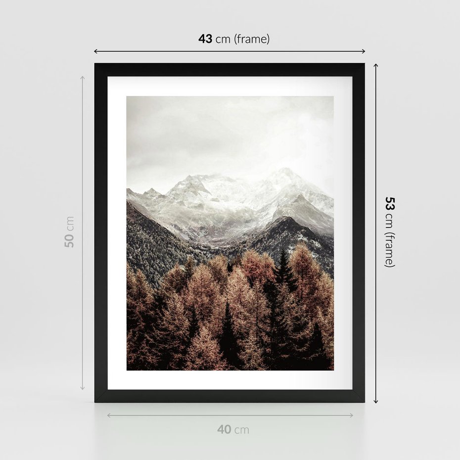 Plakat w ramie 40x50 - Jesienna Przyroda - góry, jesień - rama czarna