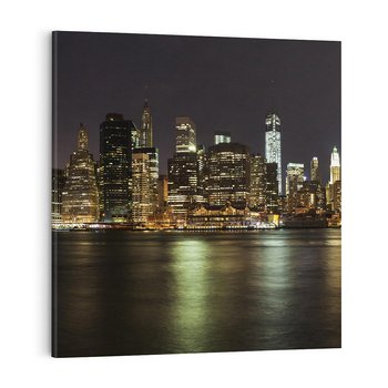 Obraz na płótnie 50x50 - Nowy Jork nocą - New York, Nowy