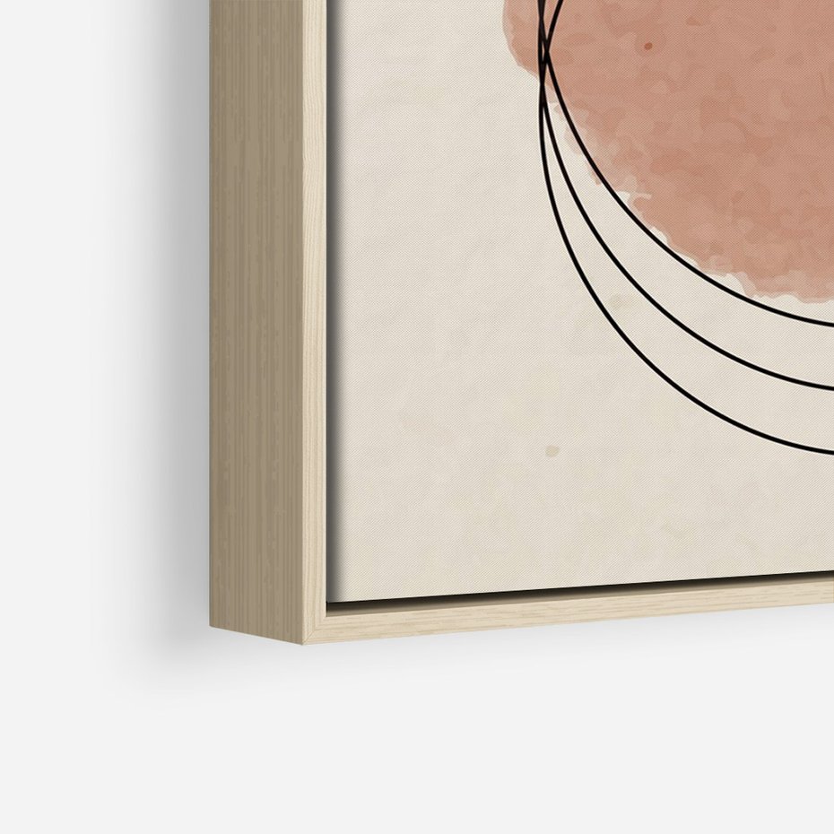 Obraz w ramie 80x120 - Migotliwe Kontury - akwarelowa plama, geometryczne szkicowane kształty - rama drewno
