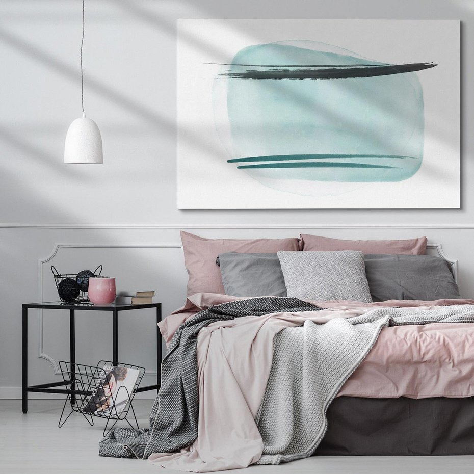 Obraz na płótnie 70x50 - Turkusowy Świat - minimlizm, abstrakcja