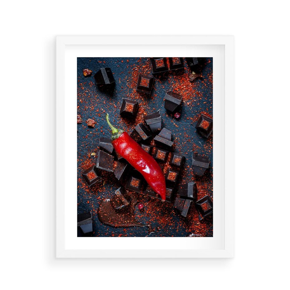 Plakat w ramie 40x50 - Papryka w Restauracji - restauracja, papryka - rama biała