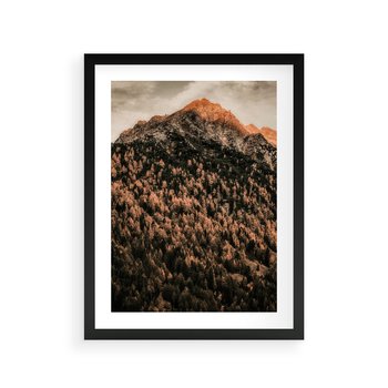 Plakat w ramie 30x40 - Jesienna Godzina w Górach - góry, las w górach - rama czarna