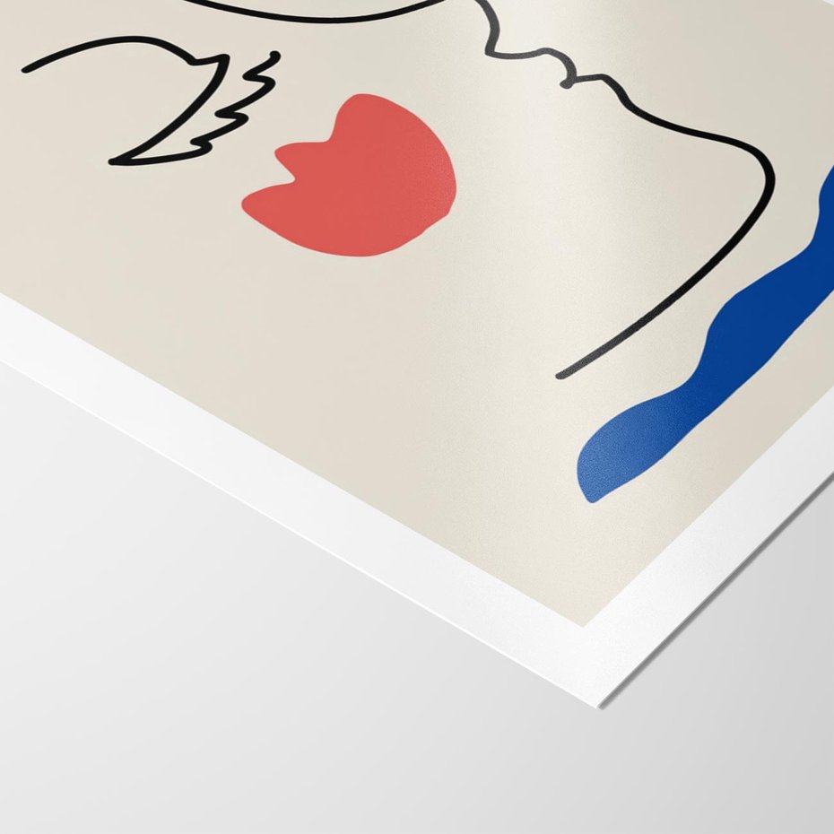 Plakat bez ramy 21x30 - Taniec Przenikających Plam - abstrakcyjny obraz, przypomina twarz