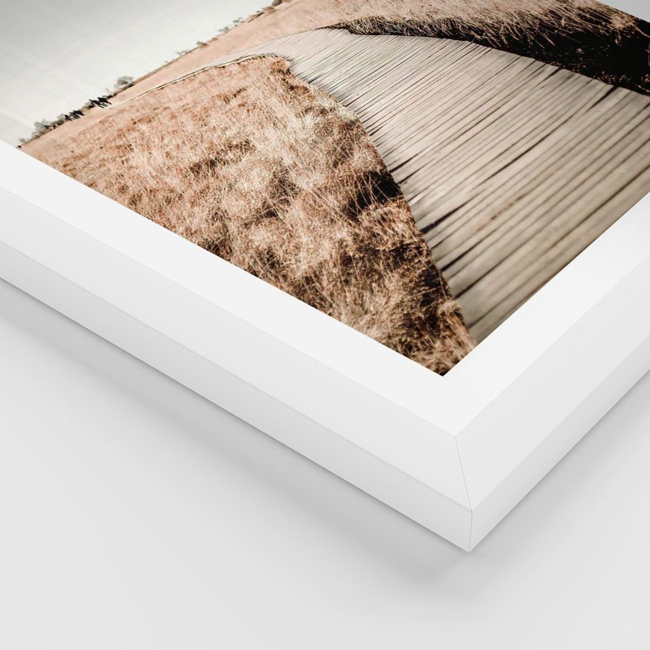 Plakat w ramie 40x50 - Spacer Ścieżką w Suchych Trawach - ścieżka wśród suchych traw - rama biała