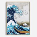 Obraz w ramie 70x100 - Wzburzone Morze - wielka fala w kaganawie, Hokusai - rama drewno