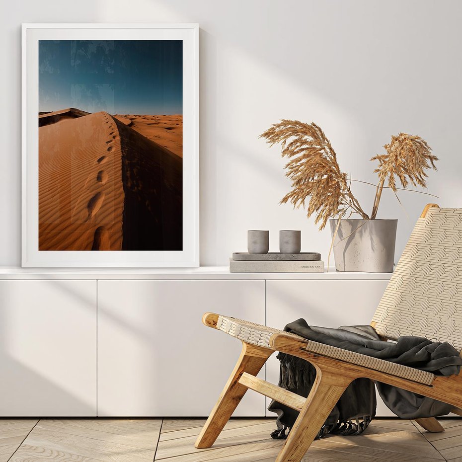 Plakat bez ramy 21x30 - Piasek pustyni w ogniu - pustynia, piasek