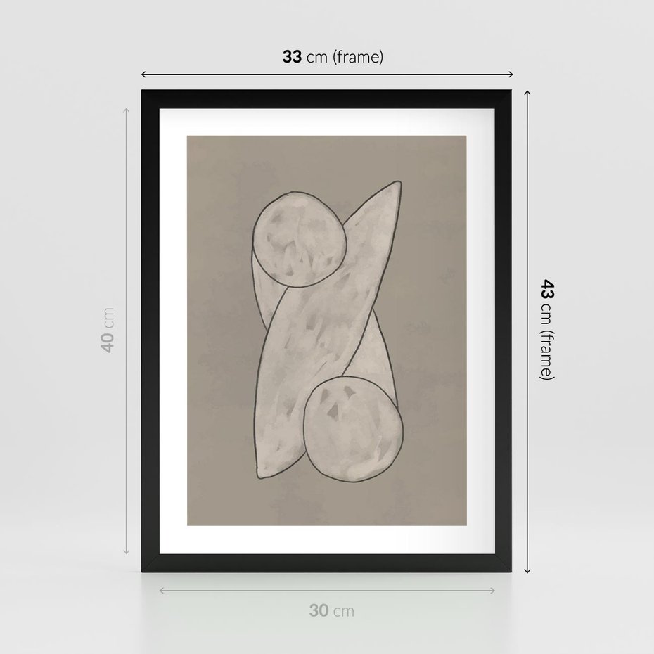 Plakat w ramie 30x40 - Zaklęte Anomalie - nowoczesna geometryczna sztuka, loftowe wnętrze - rama czarna