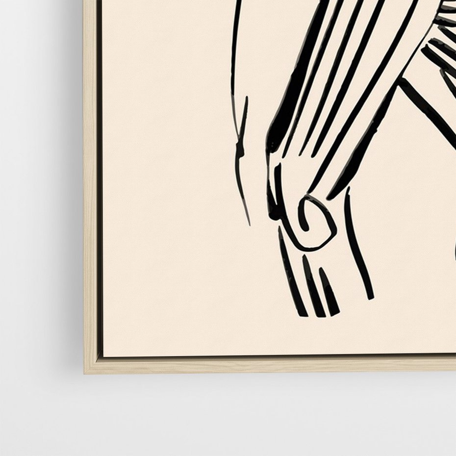 Obraz w ramie 50x70 - Eksploracja Wizualna - szkic, czarno biały - rama drewno