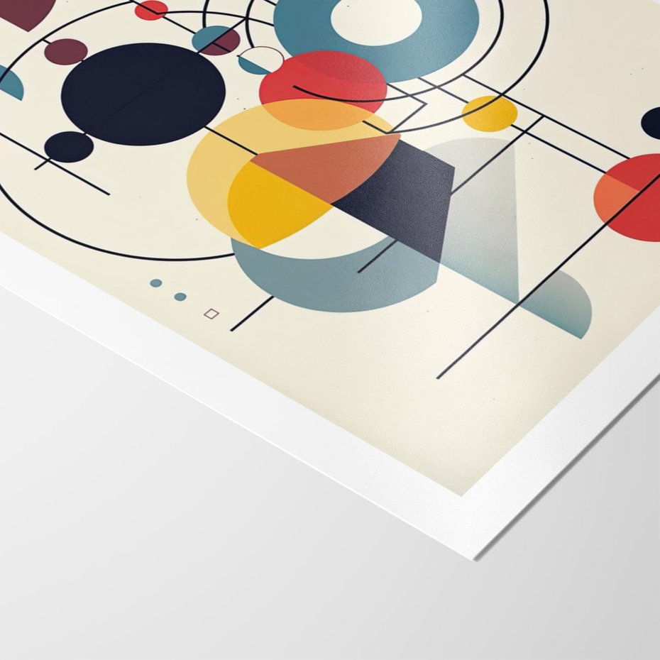 Plakat bez ramy 40x50 - Rozbijające Barwne Granice - abstrakcyjna geometryczna kompozycja, koła linie