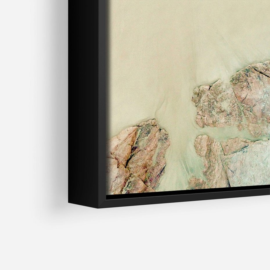 Obraz w ramie 50x70 - Turkusowe Skrzydła - morze, plaża - rama czarna