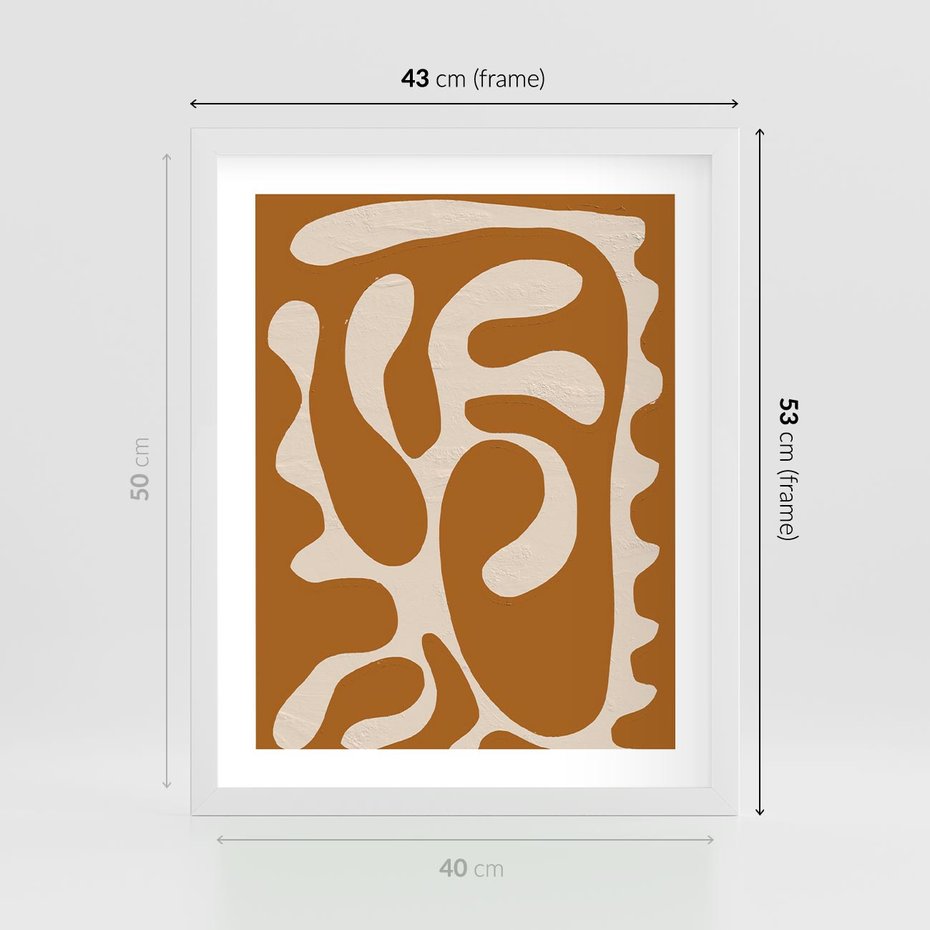 Plakat w ramie 40x50 - Wnętrza Akwarelowej Wyobraźni - abstrakcyjny obraz, plakat - rama biała