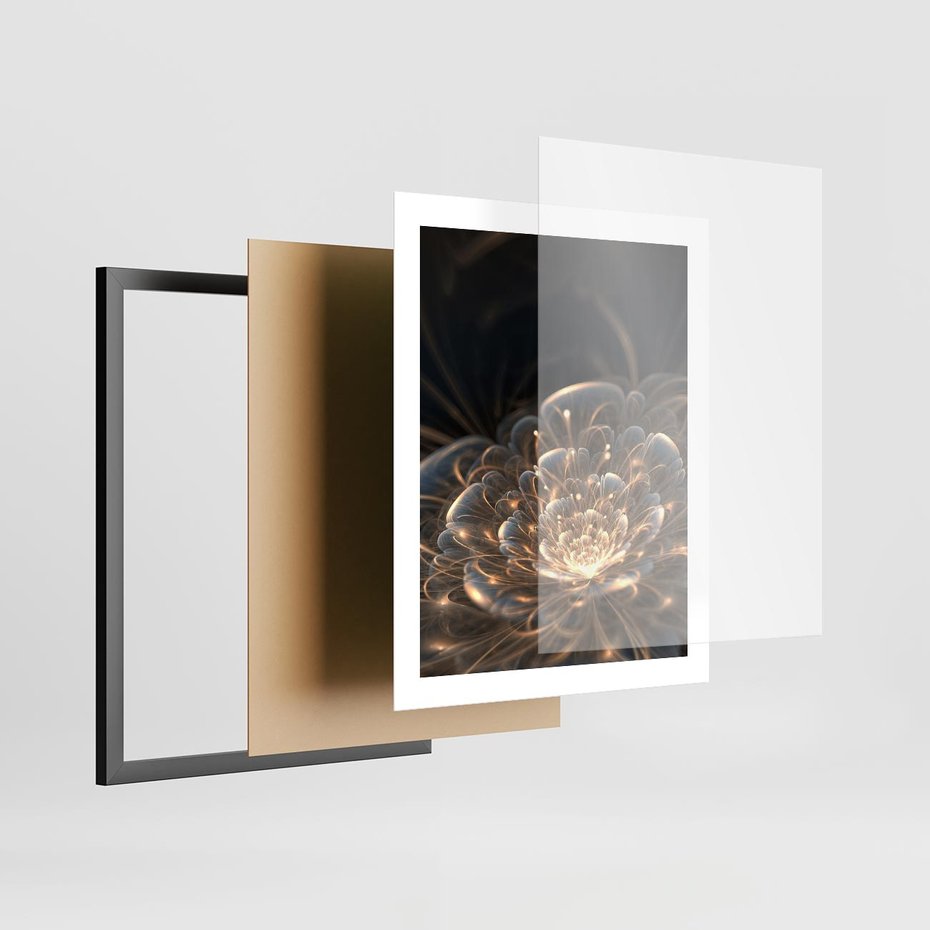 Plakat w ramie 40x50 - Nowoczesny Kwiat - kwiat, nowoczesny - rama czarna