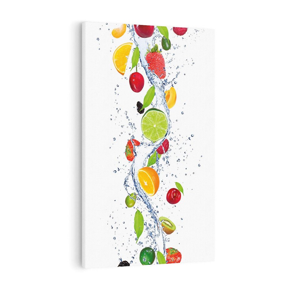 Obraz na płótnie 50x70 - Kulinarne Inspiracje - owoce, woda