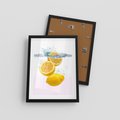 Plakat w ramie 30x40 - Świeże cytryny pełne smaku - cytryny, owoce - rama czarna