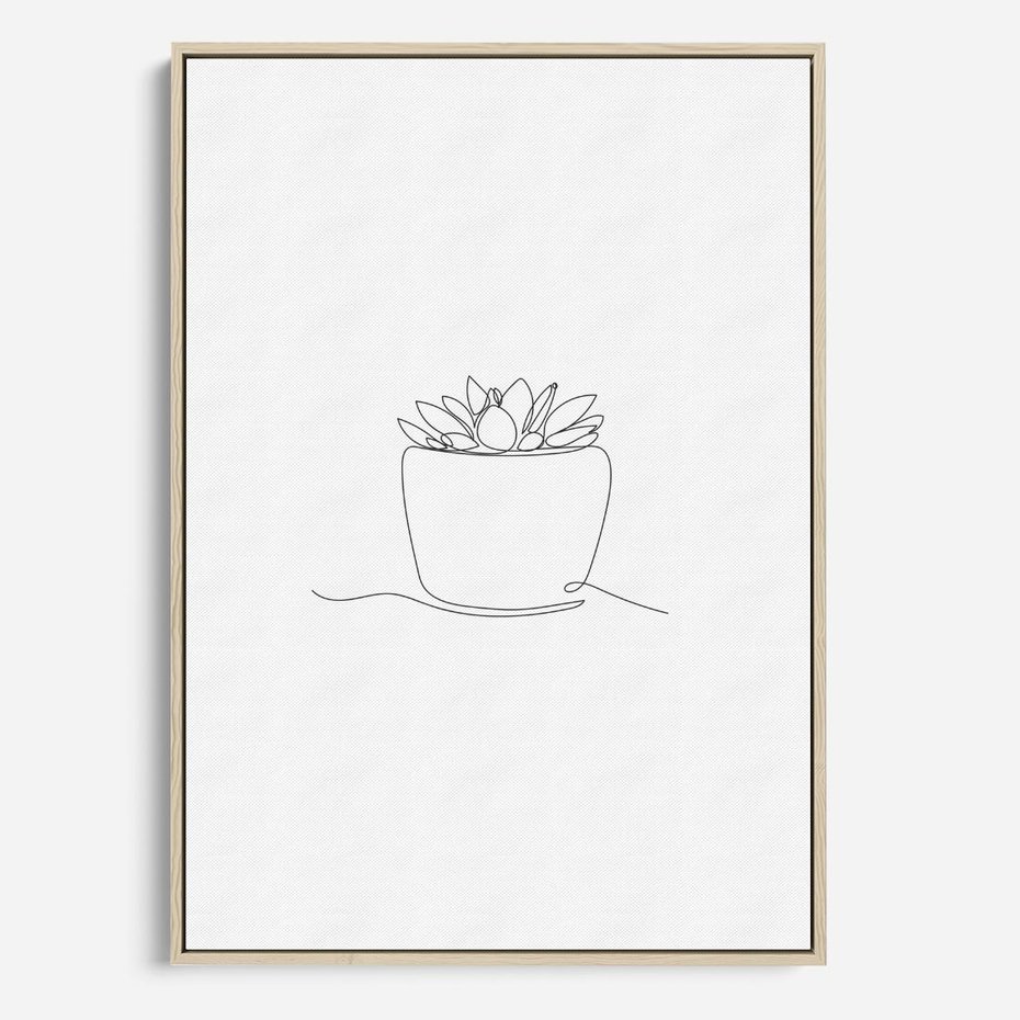 Obraz w ramie 50x70 - Rozkwitające Echa - szkic, minimalizm - rama drewno