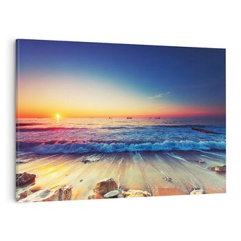 Obraz na płótnie 70x50 - Morze, plaża, statki - morze, plaża