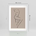 Plakat w ramie 50x70 - Zanikająca Wyobraźnia - mnimalistyczny akt, beżowa tonacja - rama biała