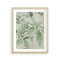 Plakat w ramie 40x50 - Jasnozielone Liście w Kompozycji - liście, jasna zieleń - rama drewno