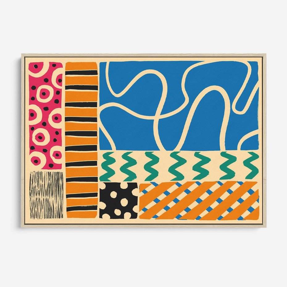 Obraz w ramie 70x50 - Etno Boho - etno ornamenty, boho klimat - rama drewno