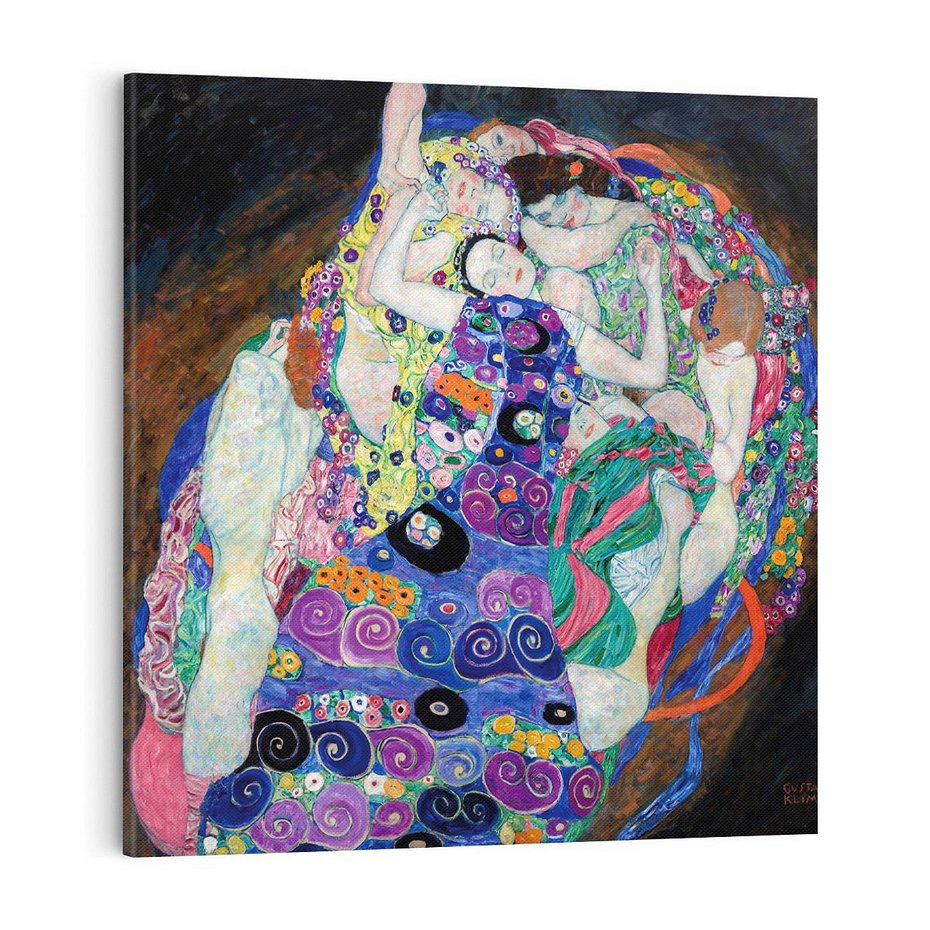 Obraz na płótnie 40x40 - "Dziewica" (1913) Gustav Klimt - Reprodukcja - reprodukcja, obraz na płótnie