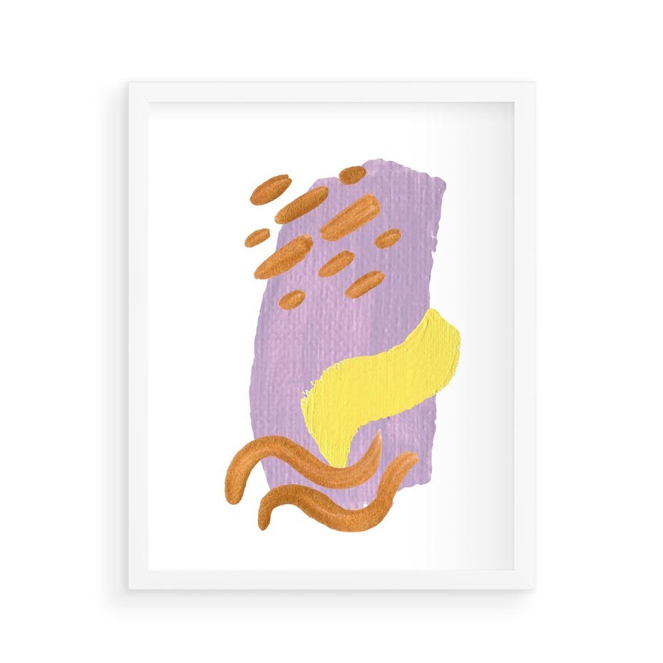 Plakat w ramie 40x50 - Kolorowe Pastelowe Spektrum - akwarela, minimalizm - rama biała