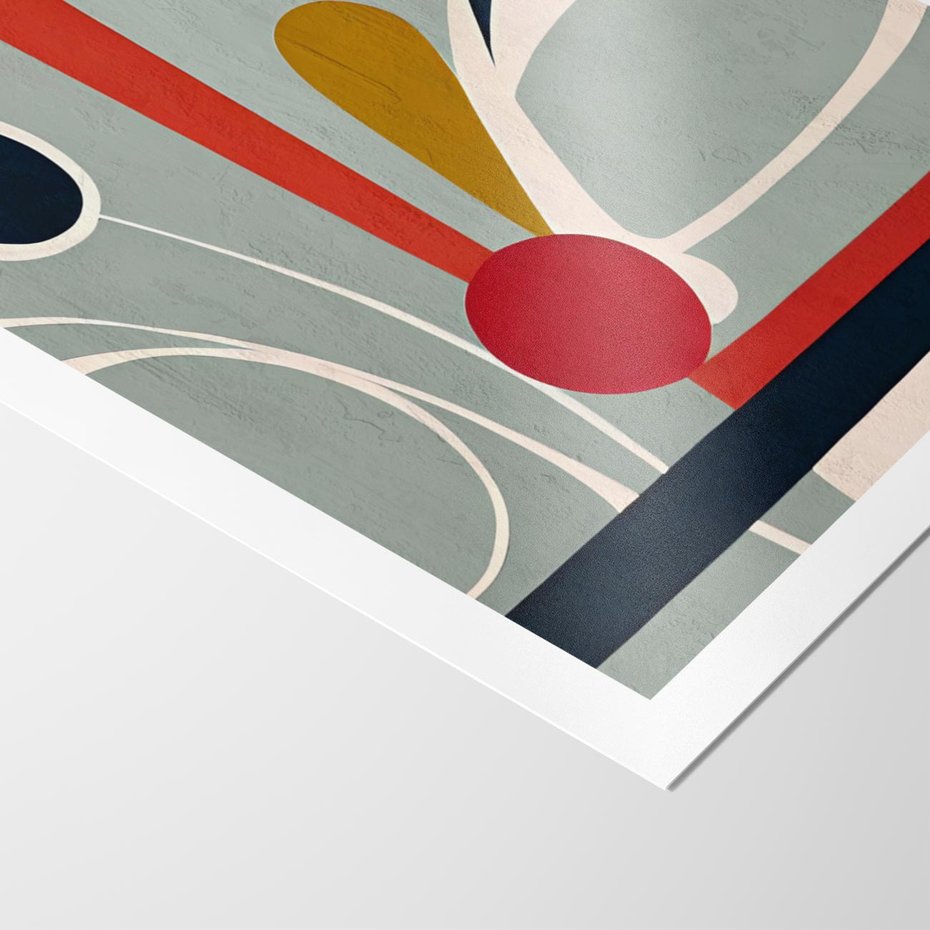 Plakat bez ramy 40x50 - Harmonia Kolorowych Impulsów - abstrakcyjny obraz olejny, dziwne formy