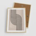 Plakat w ramie 50x70 - Puls Abstrakcji - abstrakcyjne linie, geometria - rama drewno