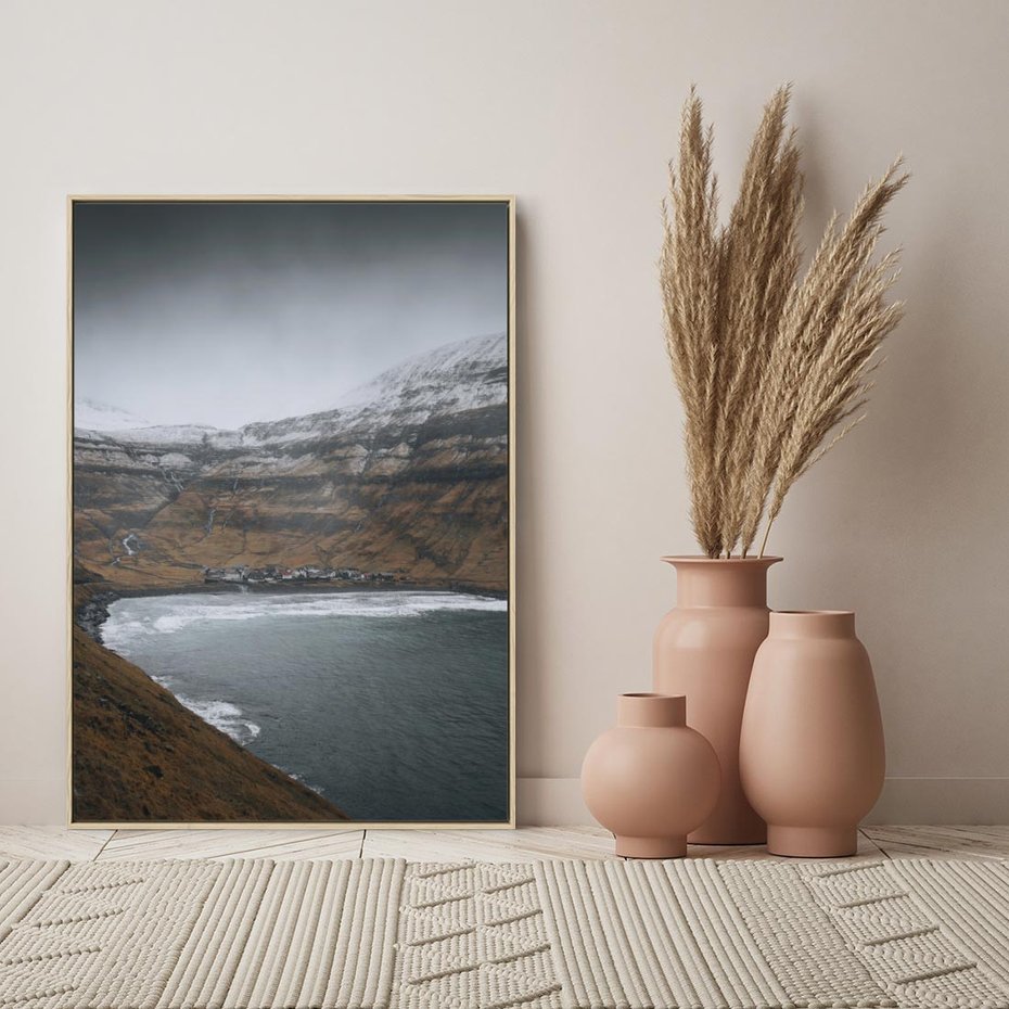 Obraz w ramie 70x100 - Spektakularna Przyroda - fiordy, Norwegia - rama drewno