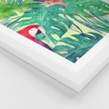 Plakat w ramie 50x70 - Egzotyczna Przygoda - tropikalne, liście - rama biała
